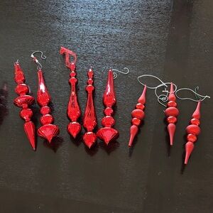 Festive Red Glass Ornament Set